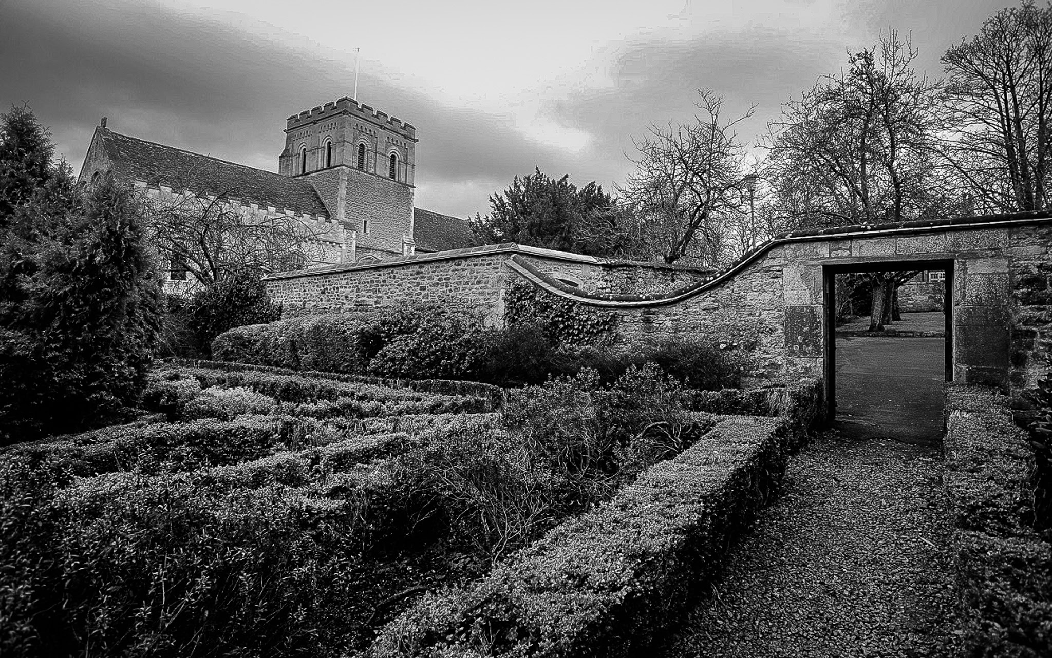 The mansion house and ornamental gardens at Court Place.